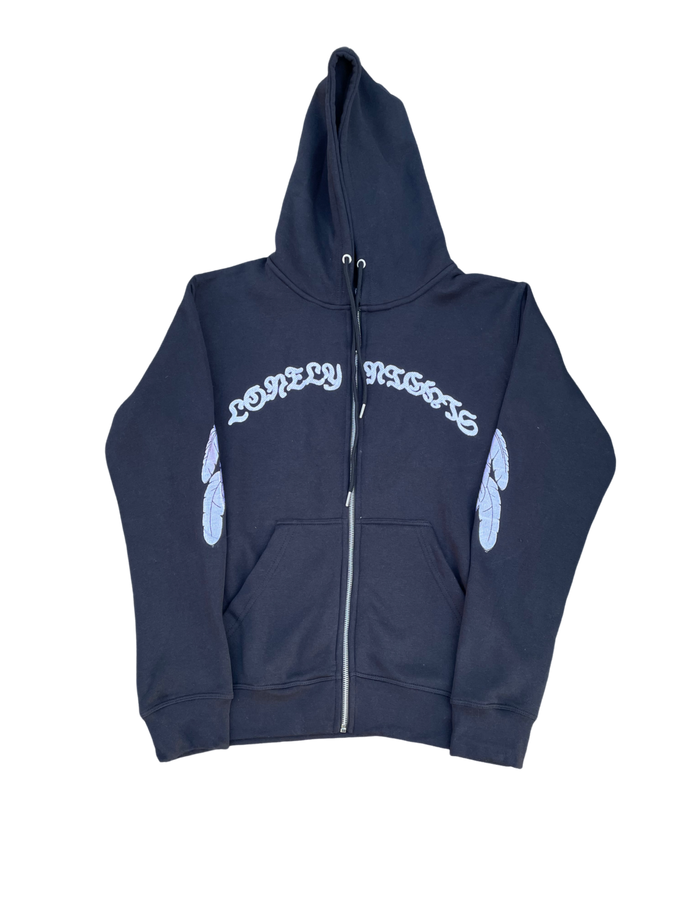 LonelyNights Black&White Feather Hoodie