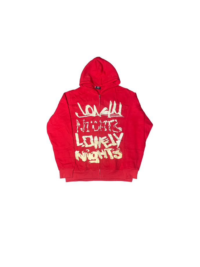 Red LonelyNights Glow in the Dark Hoodie