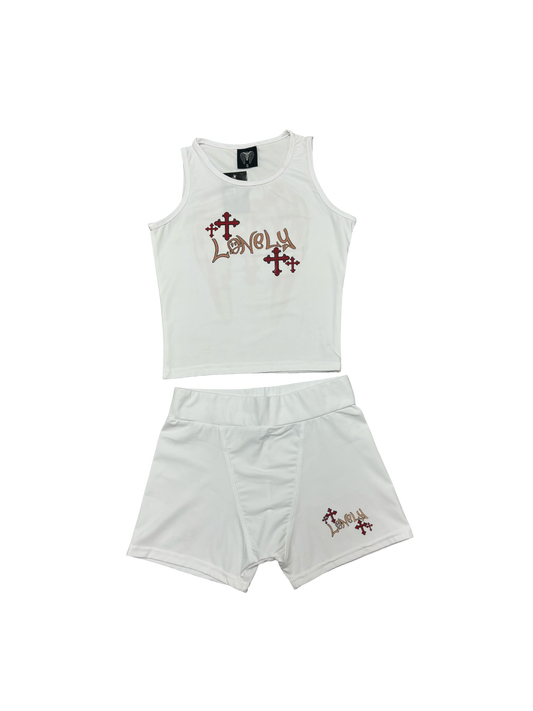 LonelyNights White&Red Two Piece