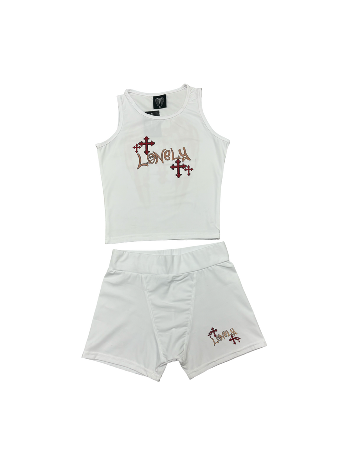 LonelyNights White&Red Two Piece