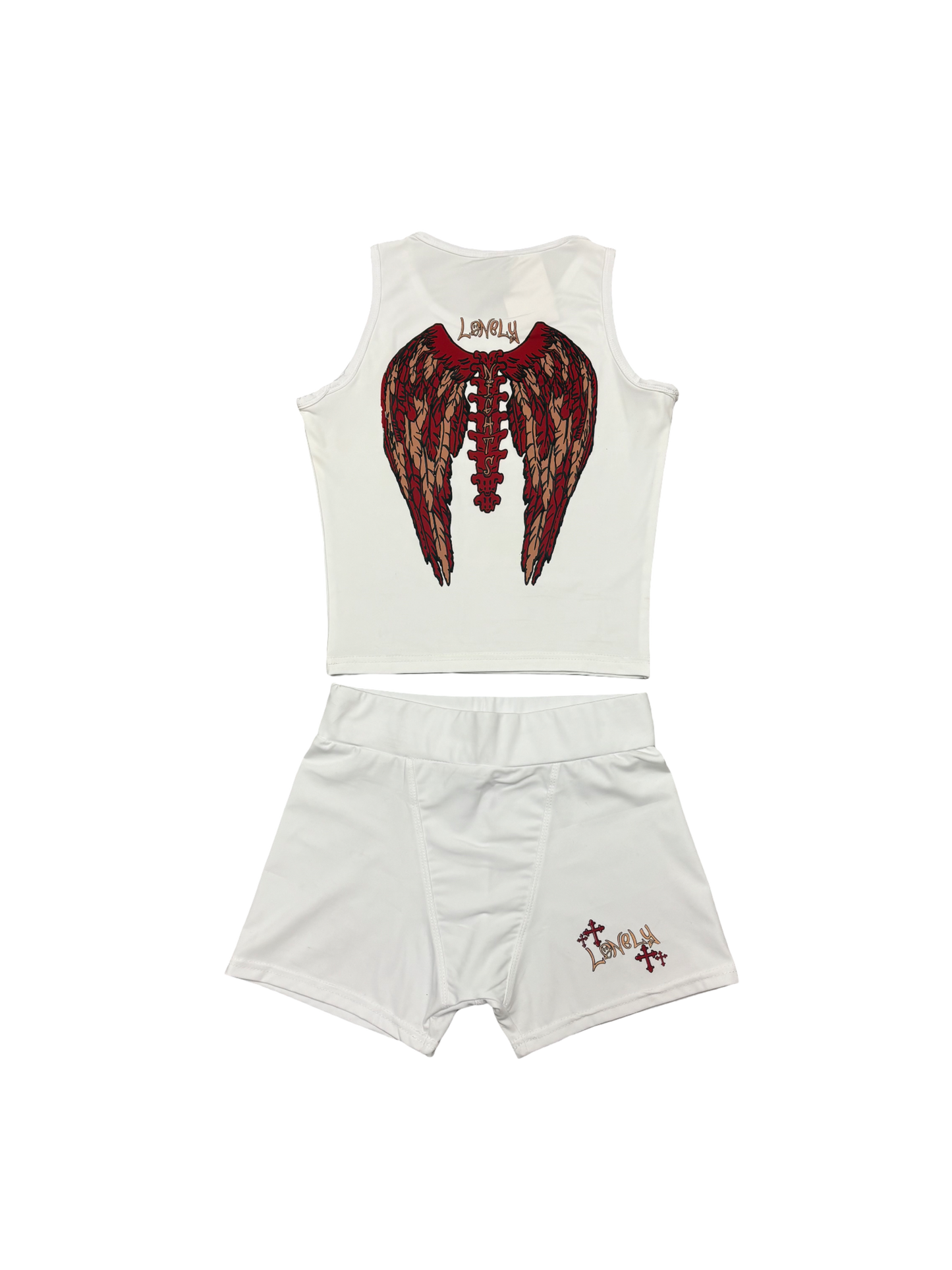 LonelyNights White&Red Two Piece