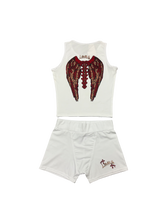Load image into Gallery viewer, LonelyNights White&amp;Red Two Piece

