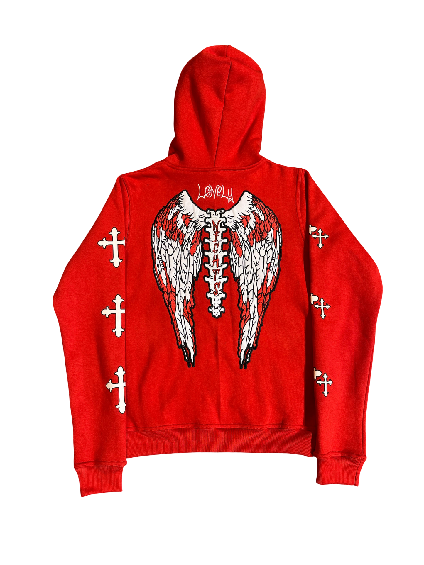 LonelyNight Red&White Cross Sweatsuit