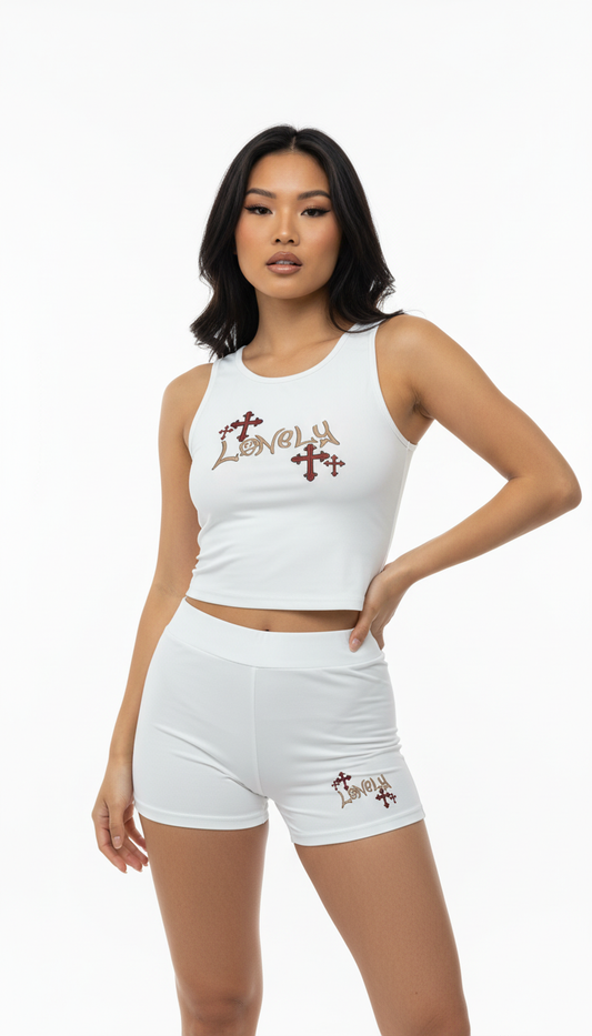 LonelyNights White&Red Two Piece