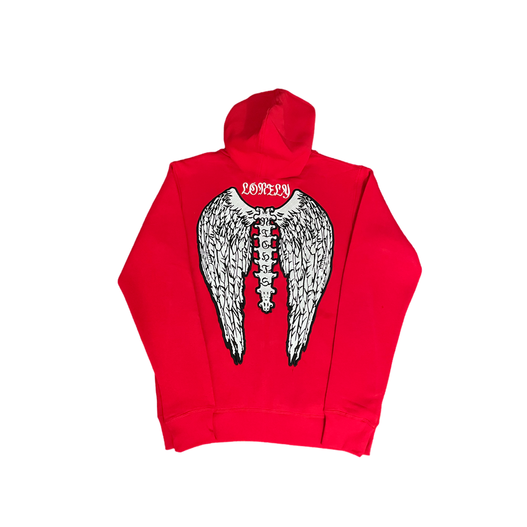 Red LonelyNights EST. 2021 hoodie